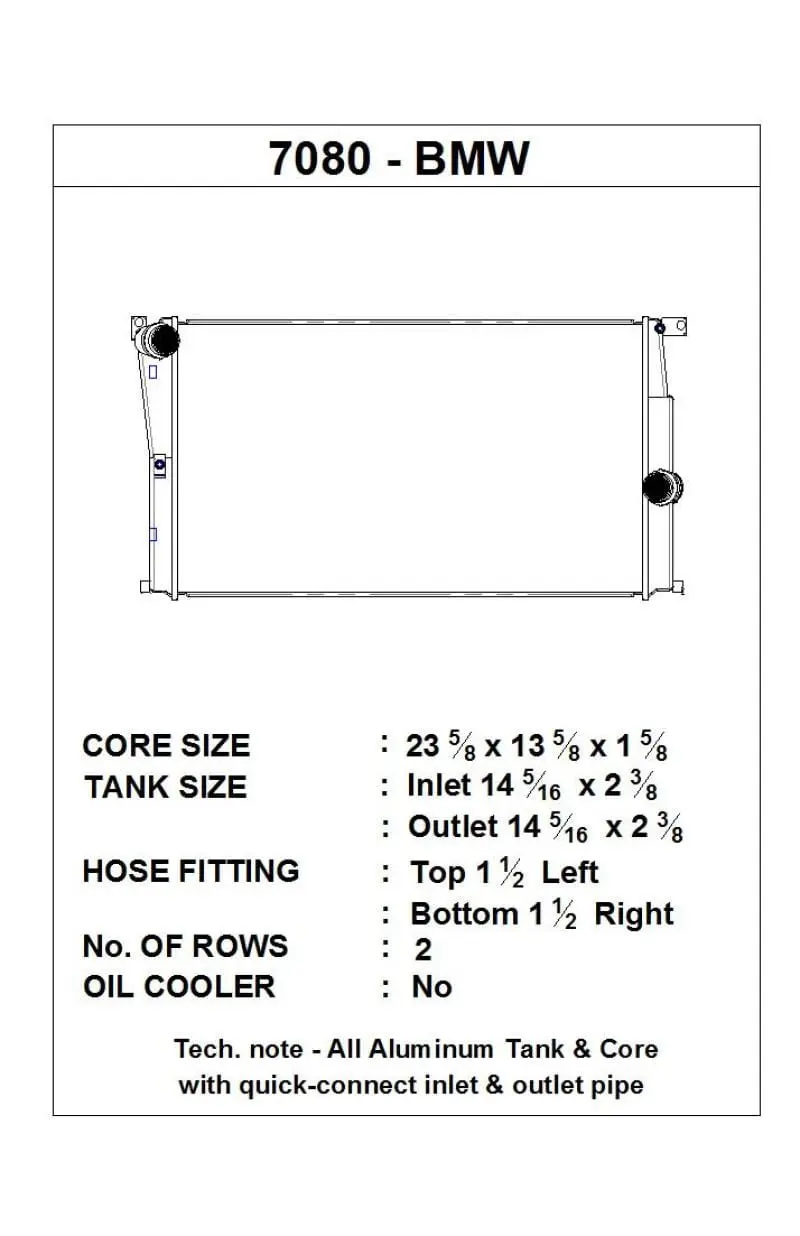 CSF BMW 2 Seires (F22/F23) / BMW 3 Series (F30/F31/F34) / BMW 4 Series (F32/F33/F36) M/T Radiators №2