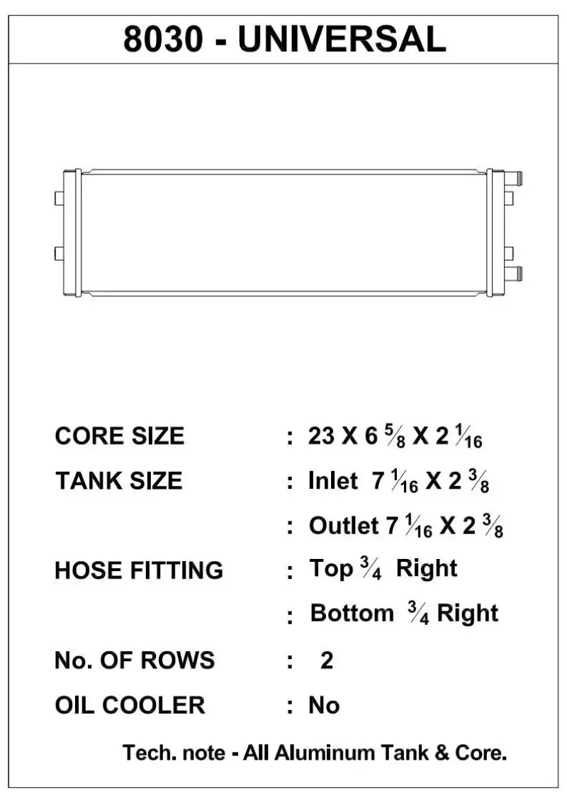 CSF CSF8030 Dual-Pass Universal Heat Exchanger (Cross-Flow) №8