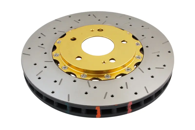 DBA DBA52218GLDXS 03-05 Evo 8/9 Front Drilled & Slotted 5000 Series 2 Piece Rotor Assembled W/ Gold Hat №3