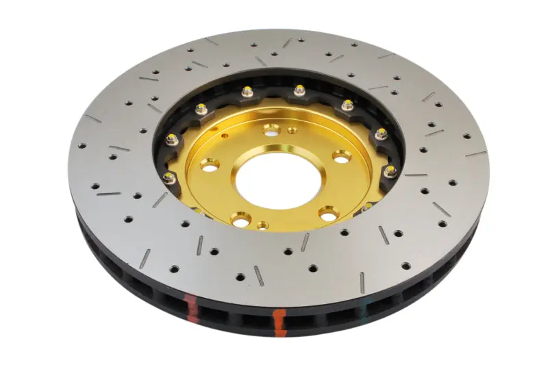 DBA DBA52218GLDXS 03-05 Evo 8/9 Front Drilled & Slotted 5000 Series 2 Piece Rotor Assembled W/ Gold Hat №5