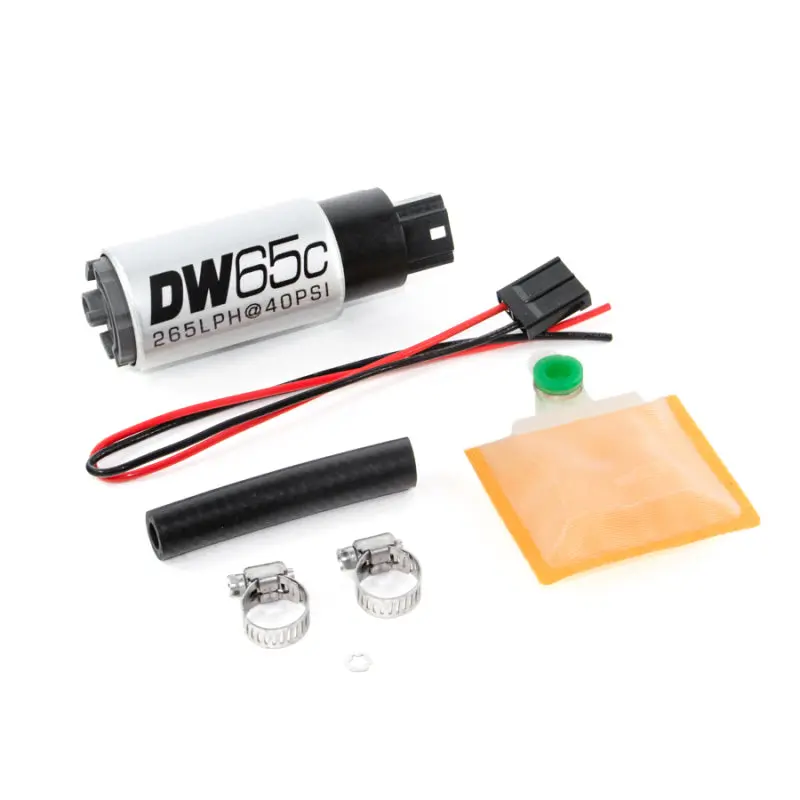 Deatschwerks DWK9-651-1000 265 LPH DW65C Series Compact Fuel Pump W/O Mounting Clips (W/ Universal Install Kit)