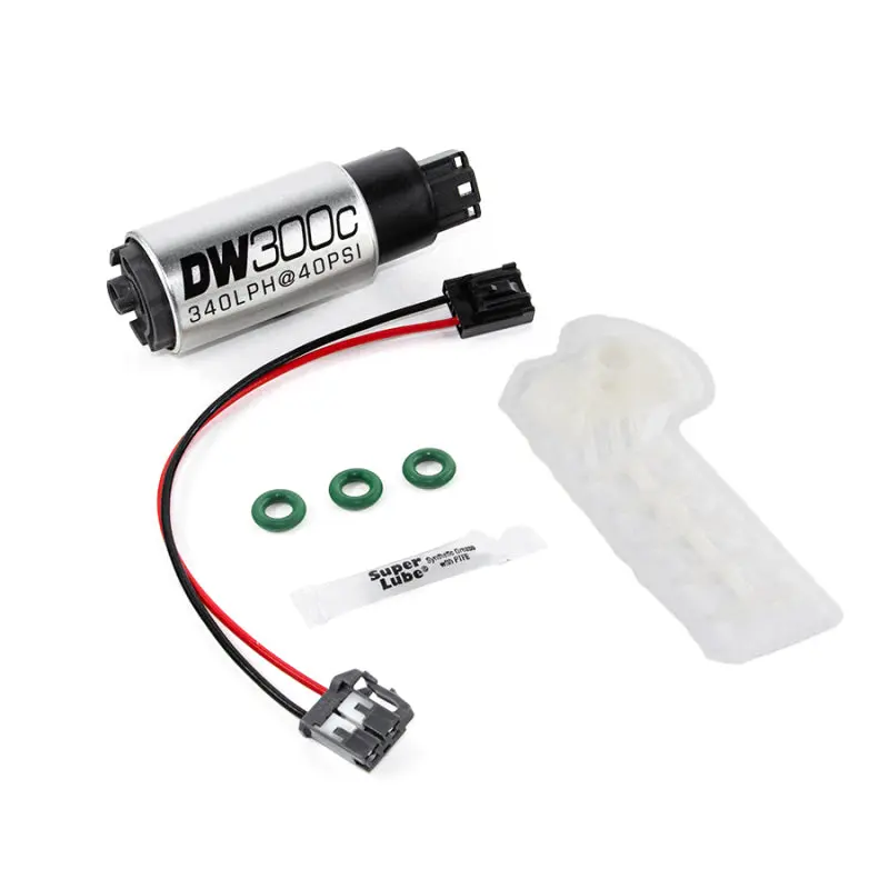 Deatschwerks DWK9-307-1009 340lph DW300C Compact Fuel Pump W/ 02-06 RSX Set Up Kit (W/O Mounting Clips)