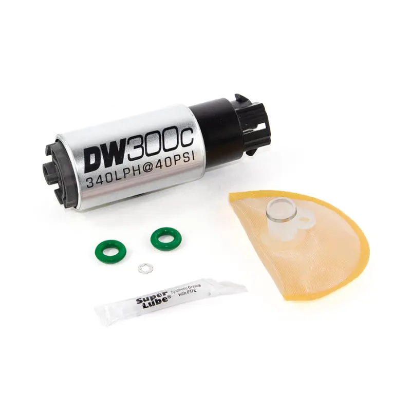 Deatschwerks DWK9-309-1008 340lph DW300C Compact Fuel Pump W/ 08-14 WRX/ 08-15 STI Set Up Kit (W/ Mounting Clips)