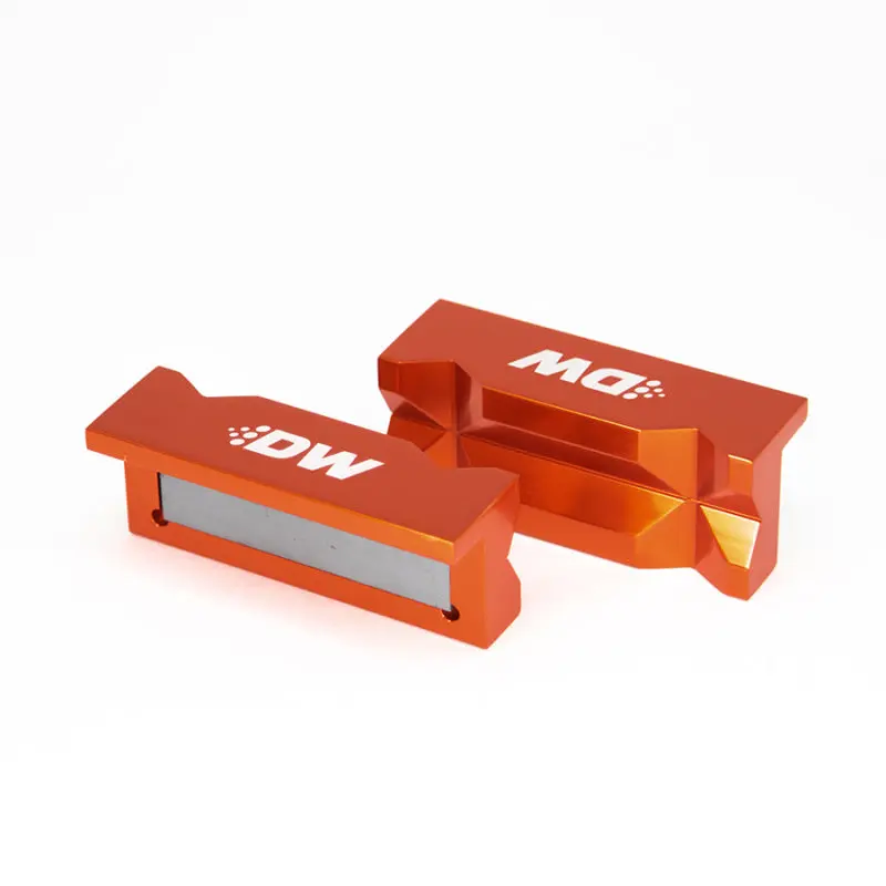 Deatschwerks DWK6-02-1007 4in. Aluminum Soft Jaws W/ Magnet - Orange Anodized №1