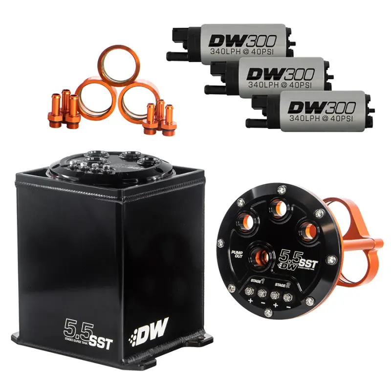 Deatschwerks DWK6-301-55ST 5.5L Modular Surge Tank Includes 3 DW300 Fuel Pumps