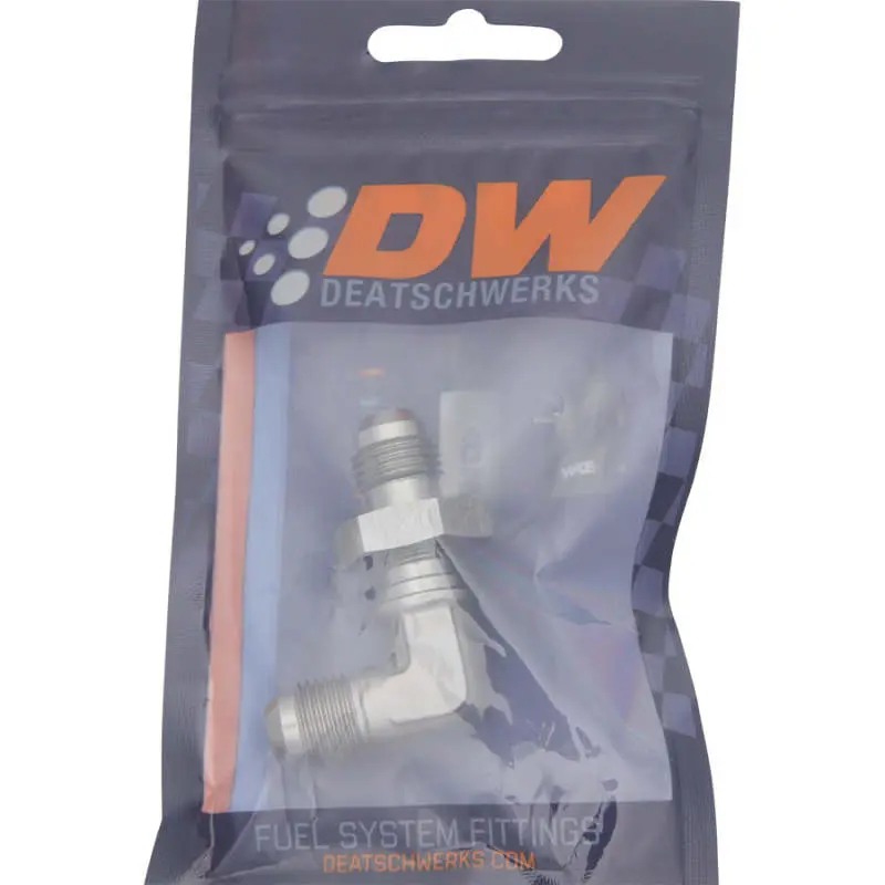 Deatschwerks DWK6-02-0710 6AN Male Flare To 6AN Male Flare Bulkhead Adapter 90-Degree (Incl. Nut) №5