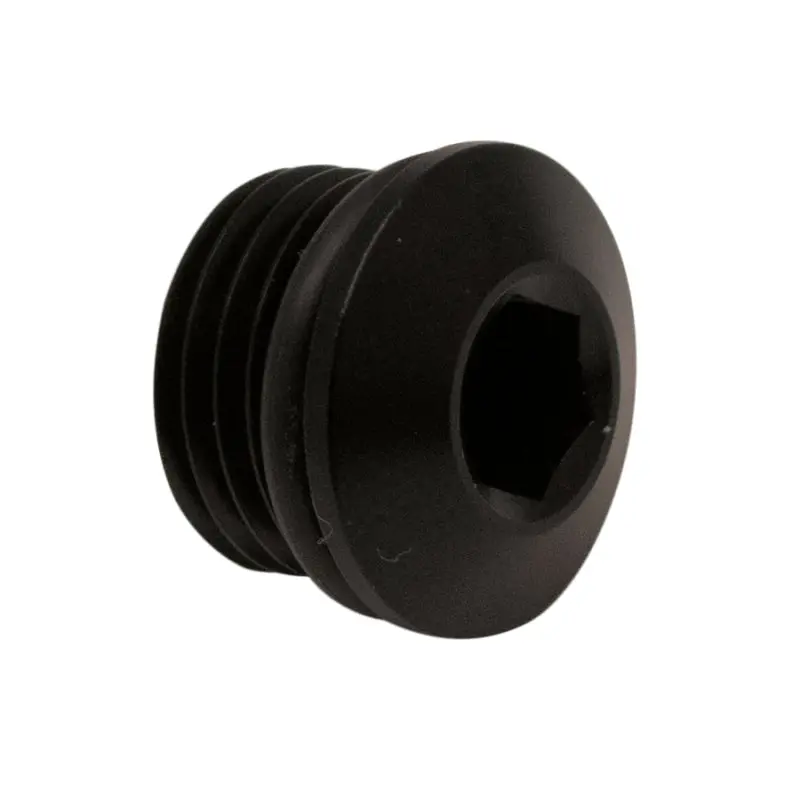 Deatschwerks DWK6-02-0717-B 6AN ORB Male Plug Low Profile Internal Allen/Hex (Incl O-Ring) - Anodized Matte Black