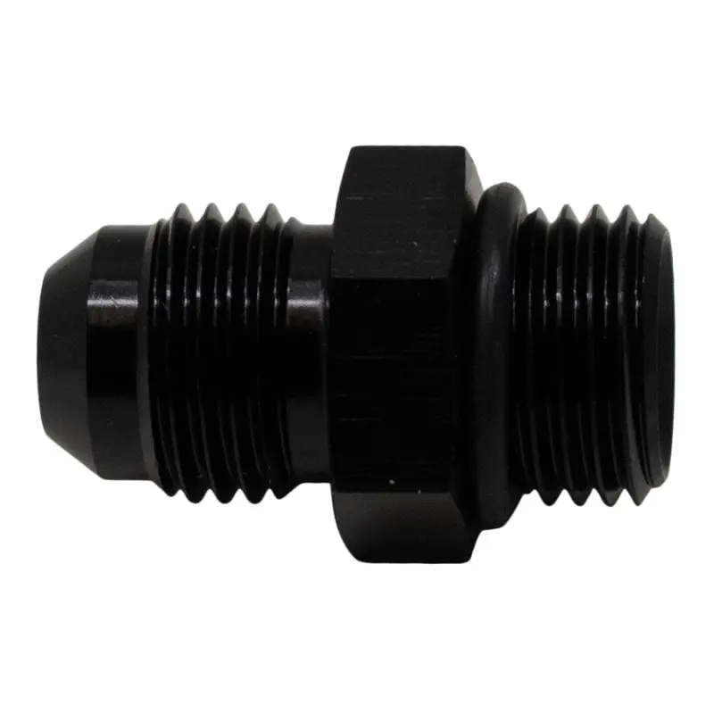 Deatschwerks DWK6-02-0404-B 6AN ORB Male To 6AN Male Flare Adapter (Incl O-Ring) - Anodized Matte Black