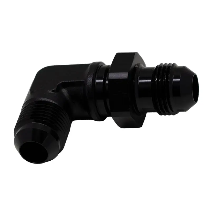 Deatschwerks DWK6-02-0711-B 8AN Male Flare To 8AN Male Flare Bulkhead Adapter 90-Degree - Anodized Matte Black №2