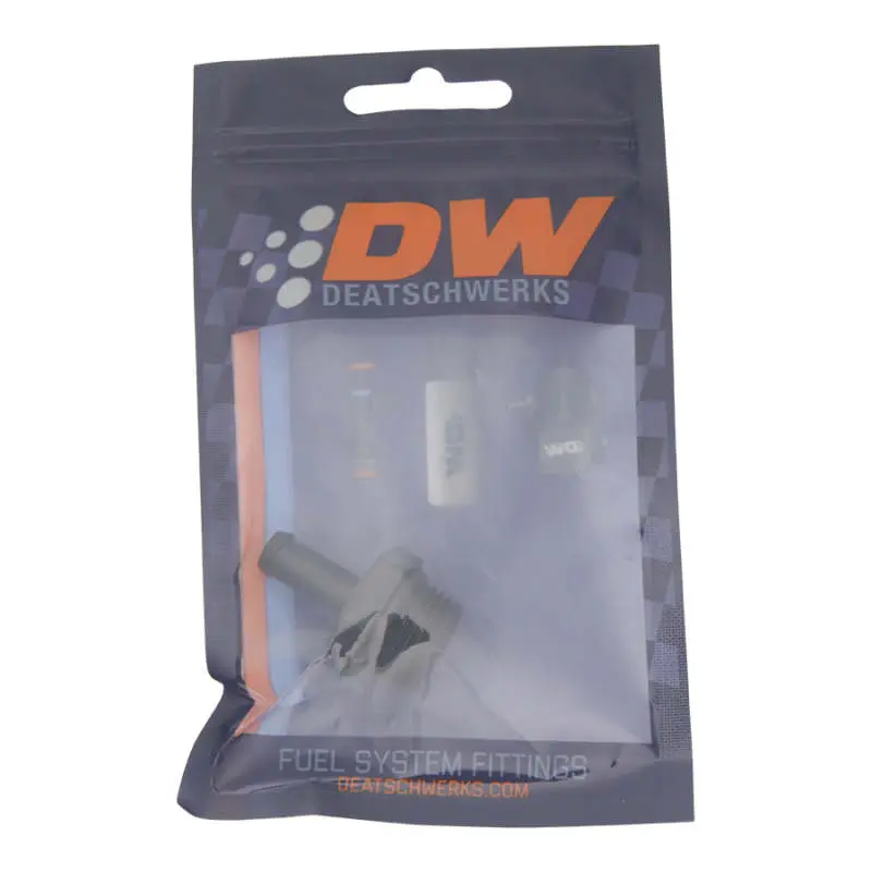 Deatschwerks DWK6-02-0510-B 8AN ORB Male To 5/16in Male Barb Fitting (Incl O-Ring) - Anodized Matte Black №4