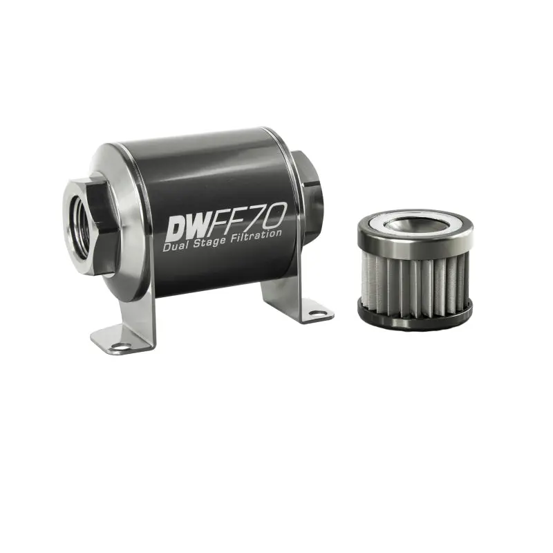 Deatschwerks DWK8-03-070-010K Stainless Steel 10AN 10 Micron Universal Inline Fuel Filter Housing Kit (70mm) №1