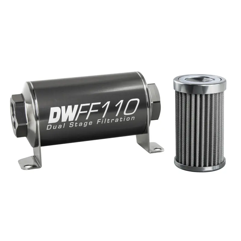 Deatschwerks DWK8-03-110-100K Stainless Steel 10AN 100 Micron Universal Inline Fuel Filter Housing Kit (110mm) №3