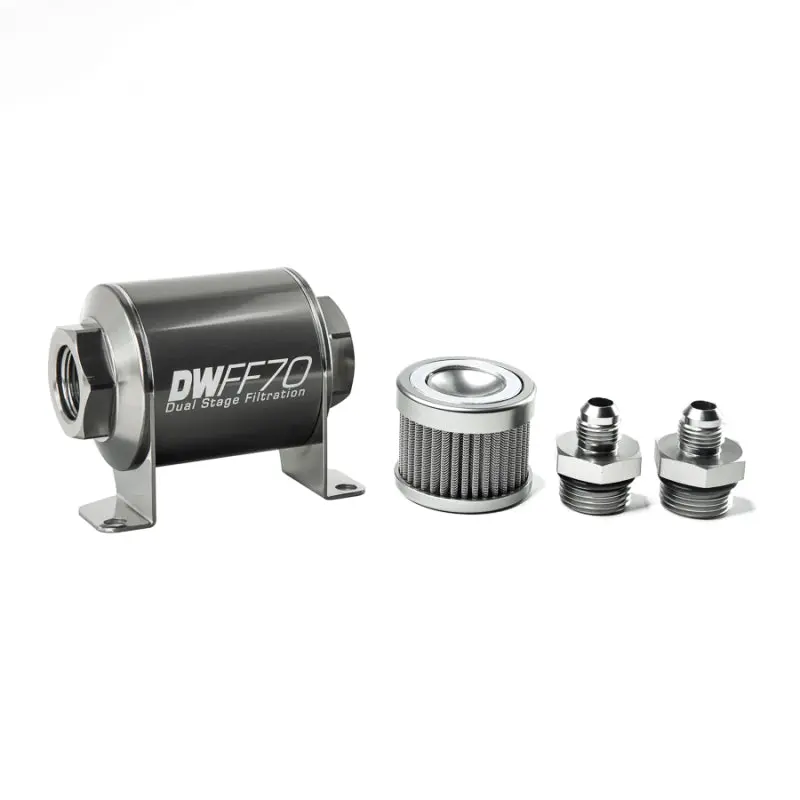 Deatschwerks DWK8-03-070-010K-6 Stainless Steel 6AN 10 Micron Universal Inline Fuel Filter Housing Kit (70mm) №1