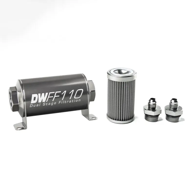 Deatschwerks DWK8-03-110-100K-6 Stainless Steel 6AN 100 Micron Universal Inline Fuel Filter Housing Kit (110mm) №1