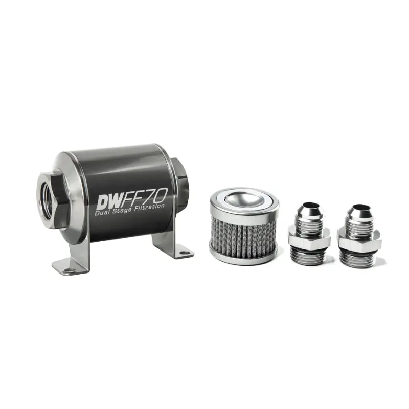 Deatschwerks DWK8-03-070-010K-8 Stainless Steel 8AN 10 Micron Universal Inline Fuel Filter Housing Kit (70mm) №2