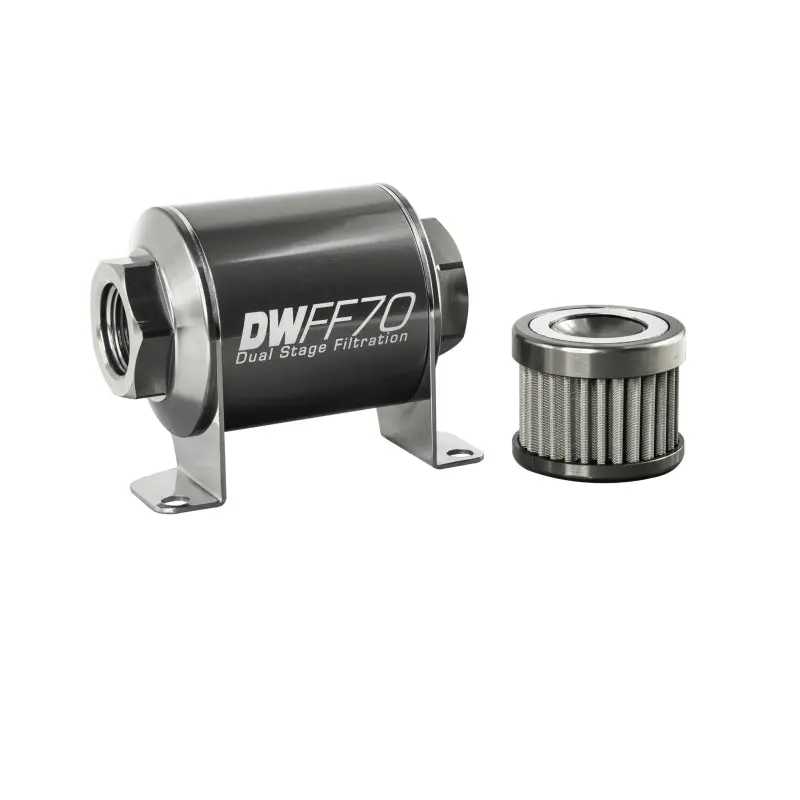 Deatschwerks DWK8-03-070-100K Stainless Steel 8AN 100 Micron Universal Inline Fuel Filter Housing Kit (70mm) №2