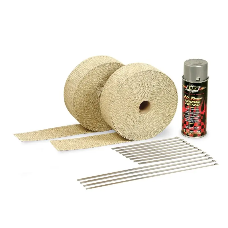 DEI DEI10112 Exhaust Wrap Kit - Tan Wrap & Aluminum HT Silicone Coating №1