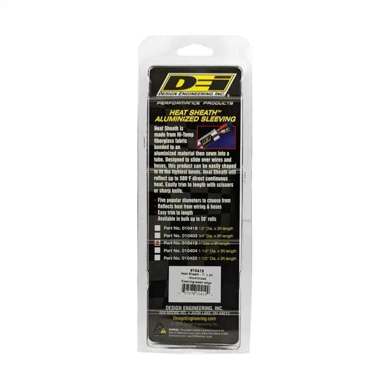 DEI DEI10419 Heat Sheath 1in X 3ft - Aluminized Sleeving - Sewn Edge №7