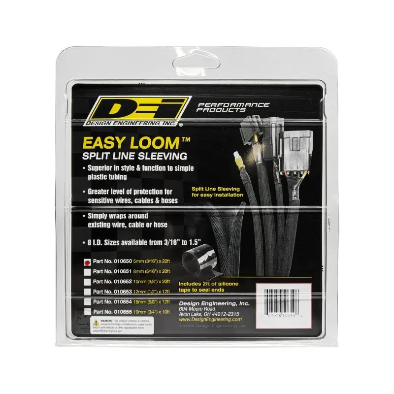 DEI DEI10650 Split Wire Sleeve Easy Loom 5mm-3/16in X 20 Black №4