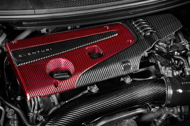 Eventuri EVE-FK8FK2-ENG Carbon Fibre & Red Kevlar Engine Cover - Honda Civic Type R FK2 | FK8 №3