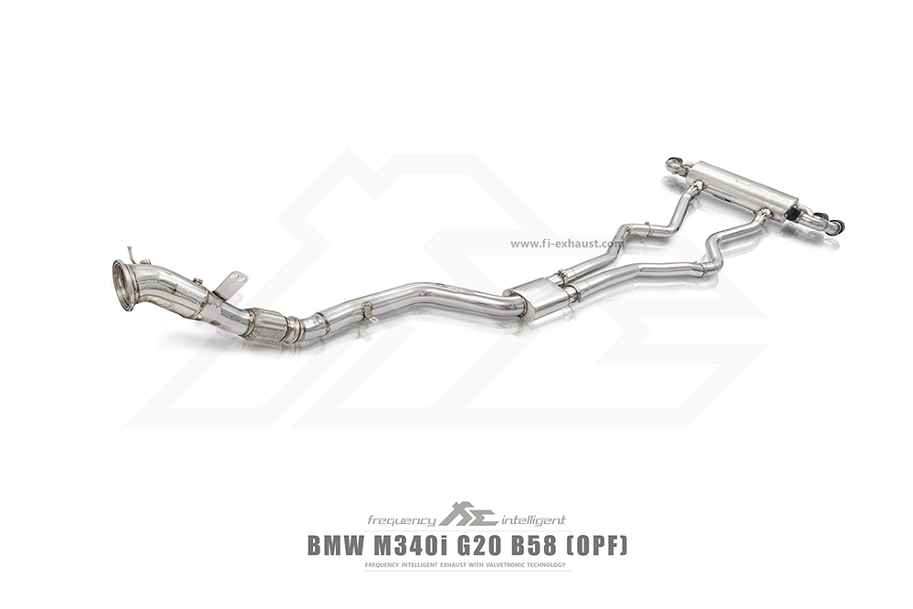 FI Exhaust BN-G2058-FP + BN-G2058-CBE + TIP-70101Q-S + ACT-BN + CAB-BT2B Вихлопна система для BMW G20/G22 M340i/M440i (Non-OPF) | 3.0T B58 | 2019+ Quad Tips in Silver №4