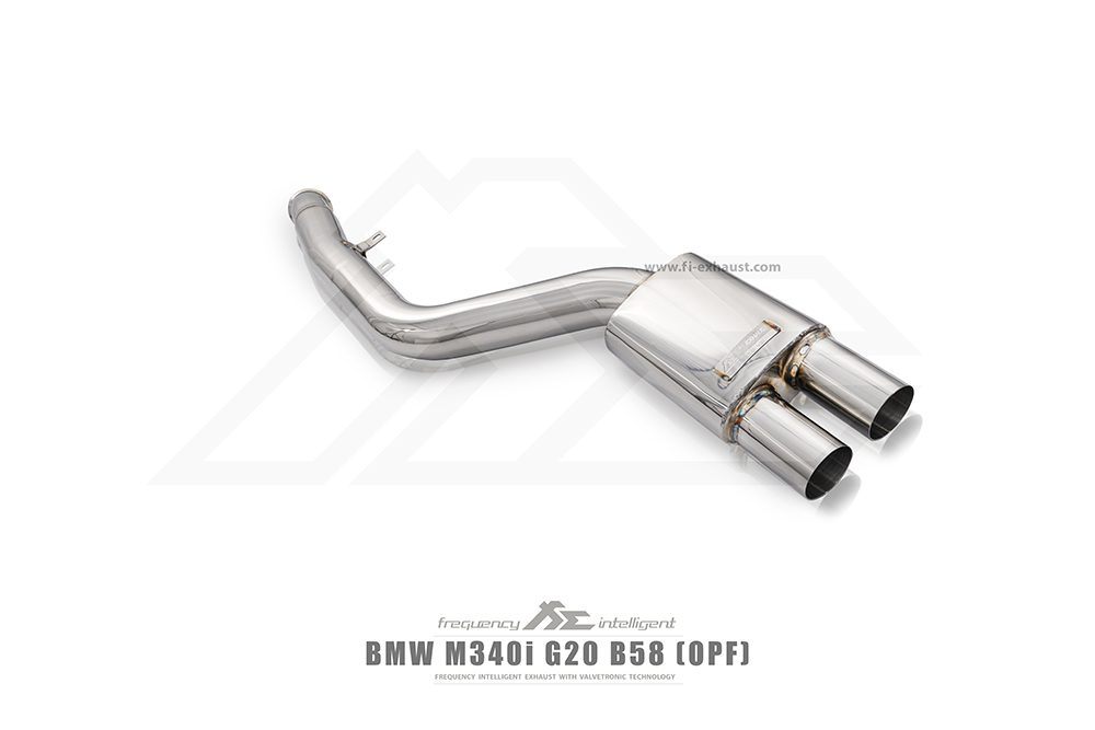 FI Exhaust BN-G2058-FP + BN-G2058-CBE + TIP-70101Q-S + ACT-BN + CAB-BT2B Вихлопна система для BMW G20/G22 M340i/M440i (Non-OPF) | 3.0T B58 | 2019+ Quad Tips in Silver №5