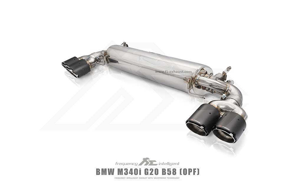 FI Exhaust BN-G2058-FP + BN-G2058-CBE + TIP-70101Q-S + ACT-BN + CAB-BT2B Вихлопна система для BMW G20/G22 M340i/M440i (Non-OPF) | 3.0T B58 | 2019+ Quad Tips in Silver №7