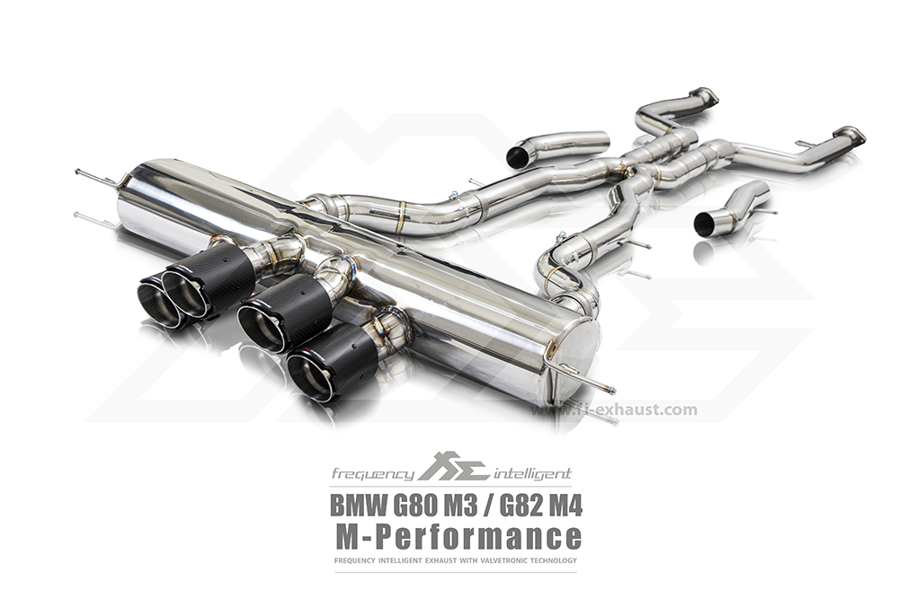 FI Exhaust BN-G82MF-CBE + TIP70114S*4 + CAP-01S*2 + CAB-BTB*2 Вихлопна система для BMW M3 G80 / M4 G82