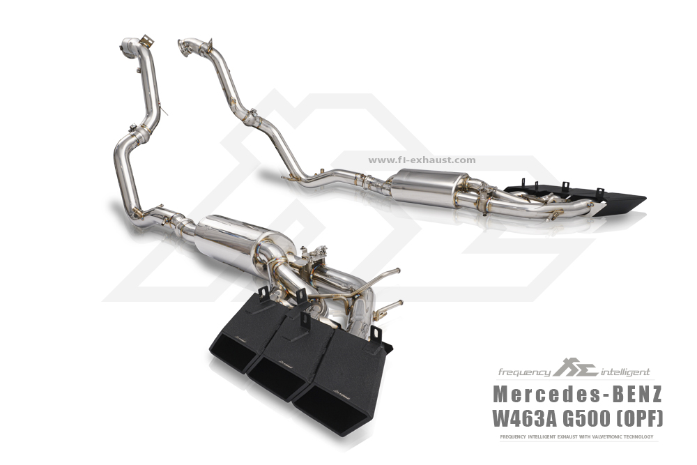 FI Exhaust MB-463A5-CBE + TIP-G63Aue-S Выхлопная система для AMG G500 W463A M176 Engine 4.0T – Ultra Edition 2018+ (Triple Square Silver Tips) №4