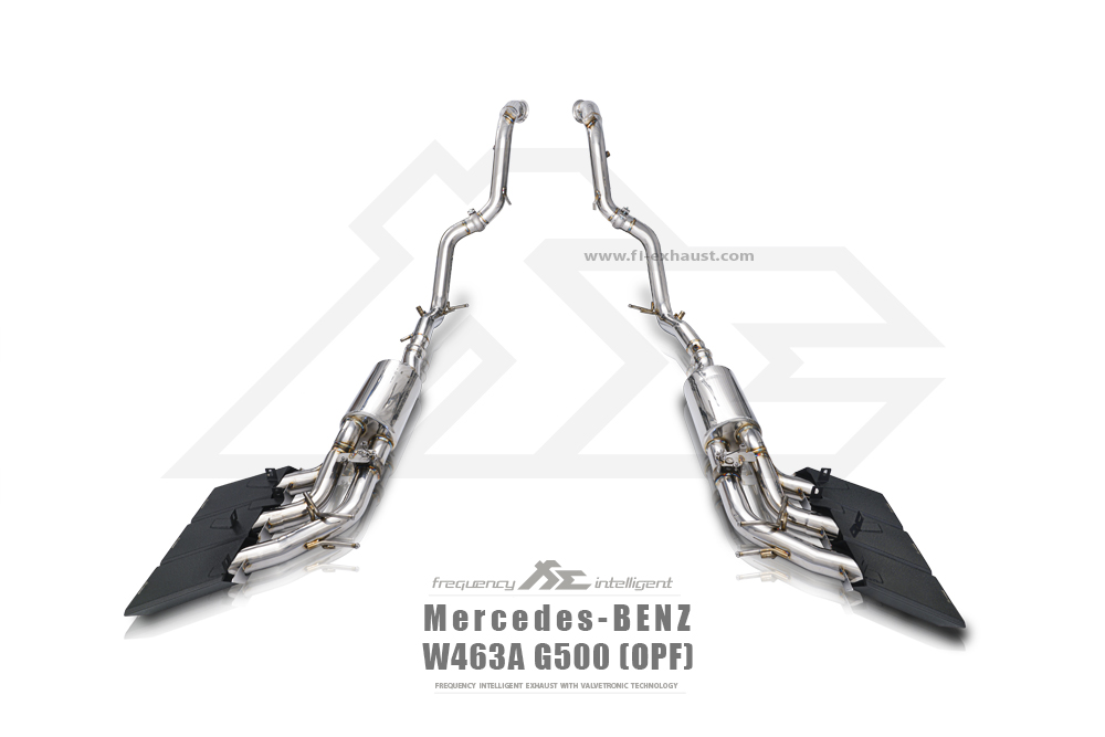 FI Exhaust MB-463A5-CBE + TIP-G63Aue-S Вихлопна система для AMG G500 W463A M176 Engine 4.0T – Ultra Edition 2018+ (Triple Square Silver Tips) №5