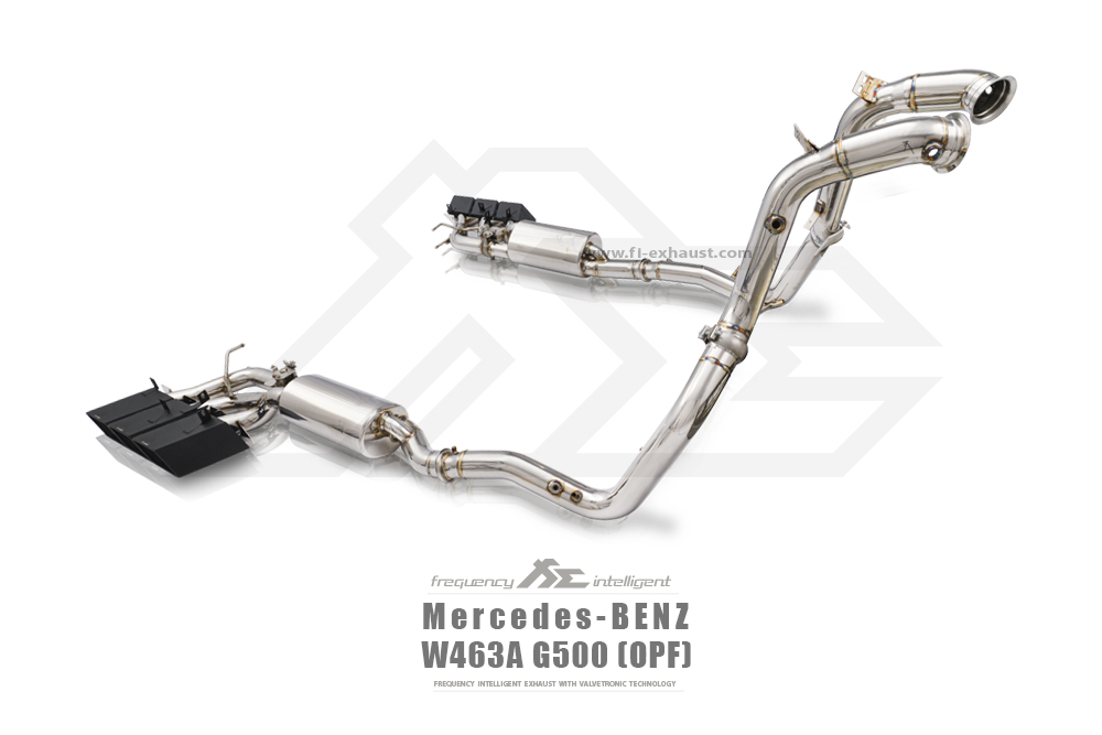 FI Exhaust MB-463A5-CBE + TIP-G63Aue-S Вихлопна система для AMG G500 W463A M176 Engine 4.0T – Ultra Edition 2018+ (Triple Square Silver Tips) №6