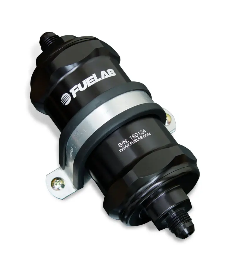 Fuelab FLB81813-1 818 In-Line Fuel Filter Standard -10AN In/Out 40 Micron Stainless - Black №1