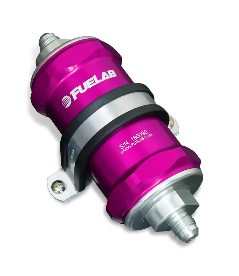 Fuelab FLB81801-4 818 In-Line Fuel Filter Standard -6AN In/Out 10 Micron Fabric - Purple №1