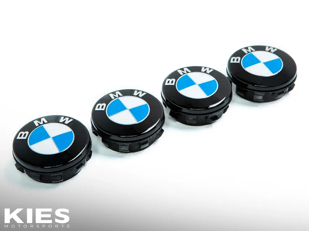 Genuine BMW Self-Leveling Fixed Center Cap Set - F Series / Carbon Fiber & Gloss Black Edge