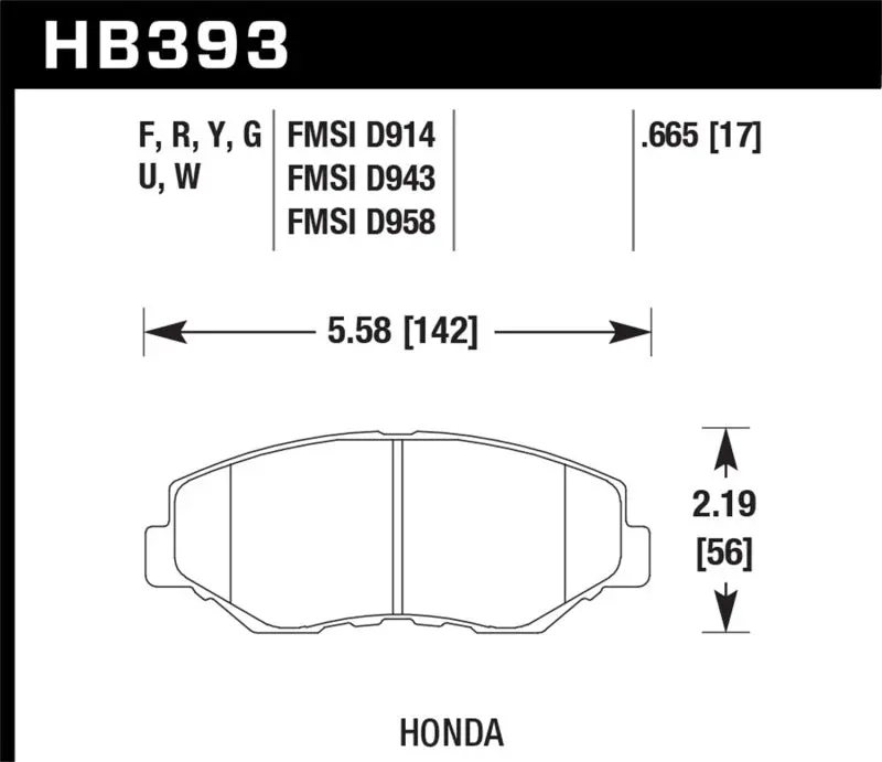 HAWK HAWKHB393N.665 03-08 Honda Pilot / 03-11 Honda Element HP+ Street Front Brake Pads №1