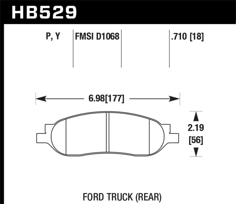 HAWK HAWKHB529P.710 05-07 Ford F-250/F-350 SuperDuty Street Rear Brake Pads №2