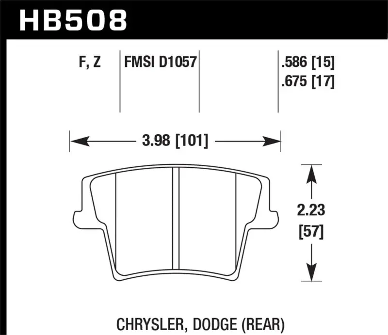 HAWK HAWKHB508F.675 05-10 Chrysler 300 (Except SRT8) / 08 Dodge Challenger / 09-10 Dodge Challenger SE/RT HPS №1