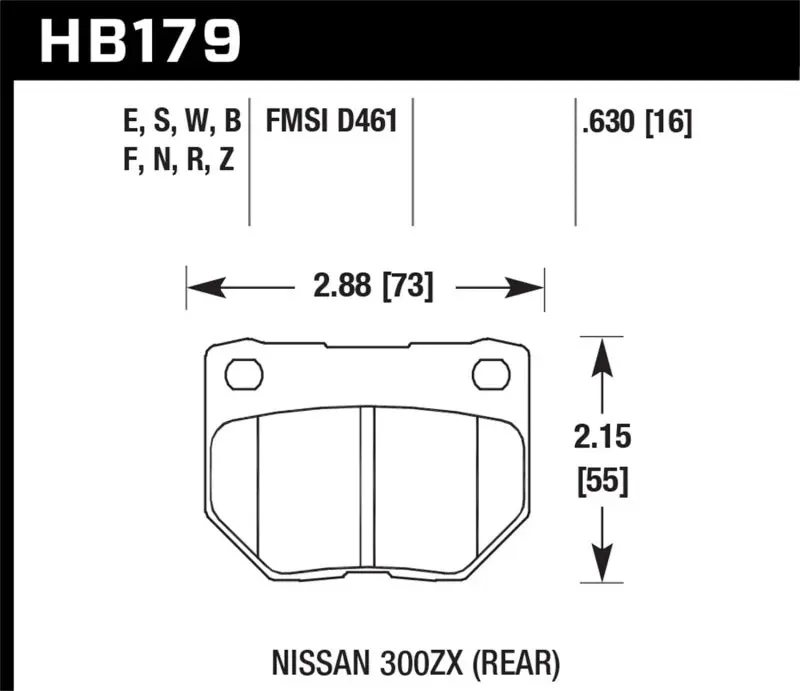 HAWK HAWKHB179E.630 06-07 WRX Blue 9012 Rear Race Pads №1