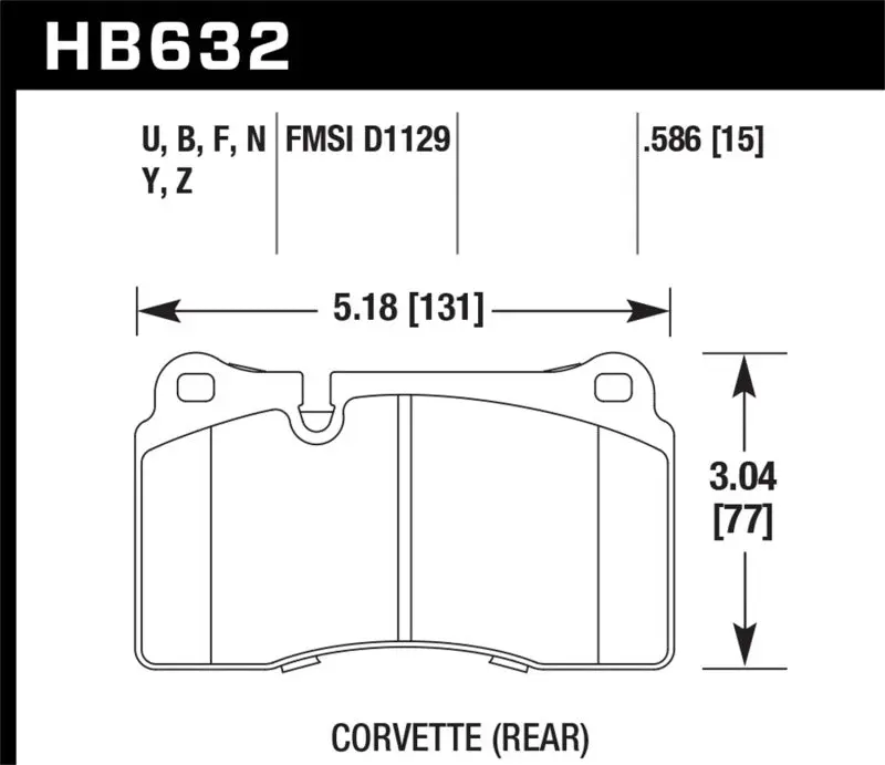 HAWK HAWKHB632Z.586 06-10 VW Touareg Front / 09-11 Corvette Z06/ZR-1 (W/Carbon Ceramic Brake Package And Iron Rotor №1