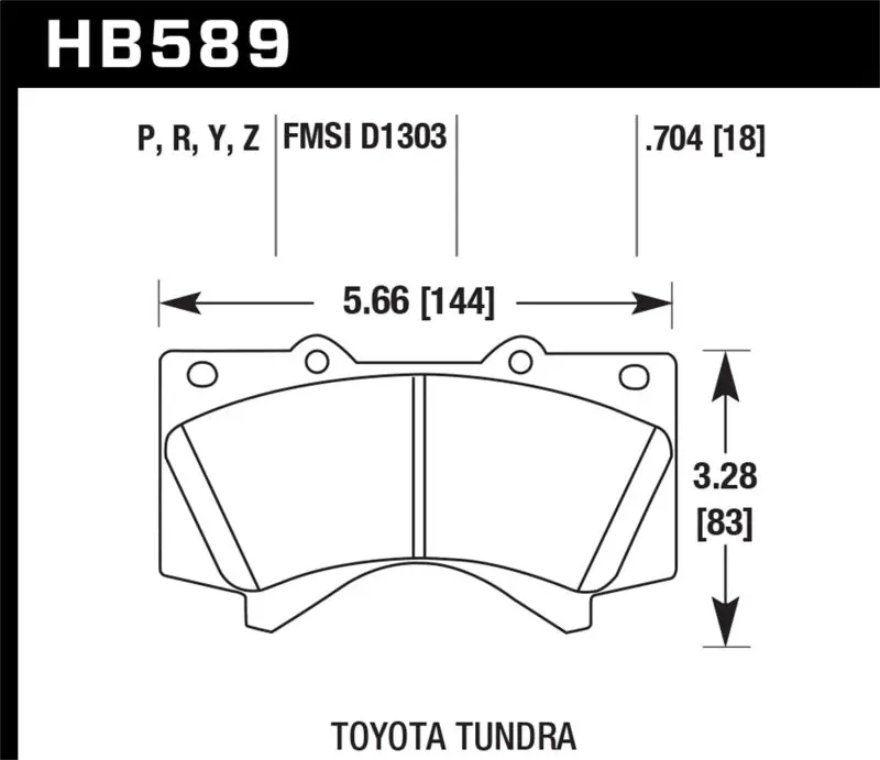 HAWK HAWKHB589P.704 08-10 Toyota Land Cruiser / 07-10 Tundra Super Duty Street Front Brake Pads №1