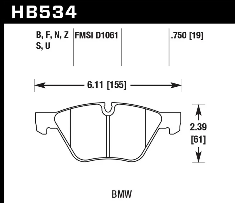 HAWK HAWKHB534U.750 08-12 BMW 128i /06 325i/325Xi /07 328i/328Xi /06 330i/330Xi Front DTC-70 Race Brake Pads №1