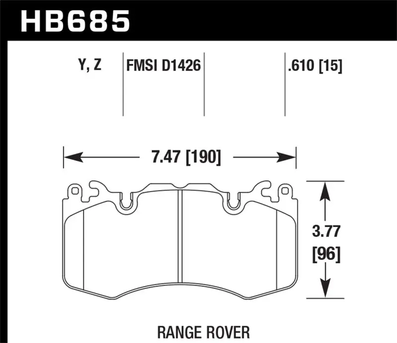 HAWK HAWKHB685Z.610 10-11 Range Rover/Range Rover Sport Supercharged Performance Ceramic Street Front Brake Pads №3