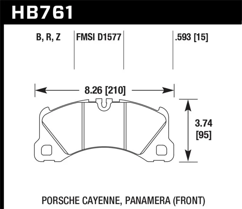 HAWK HAWKHB761Z.593 10-13 Porsche Panamera / 12-15 Cayenne Performance Ceramic Luxury & Touring Front Brake Pad №1