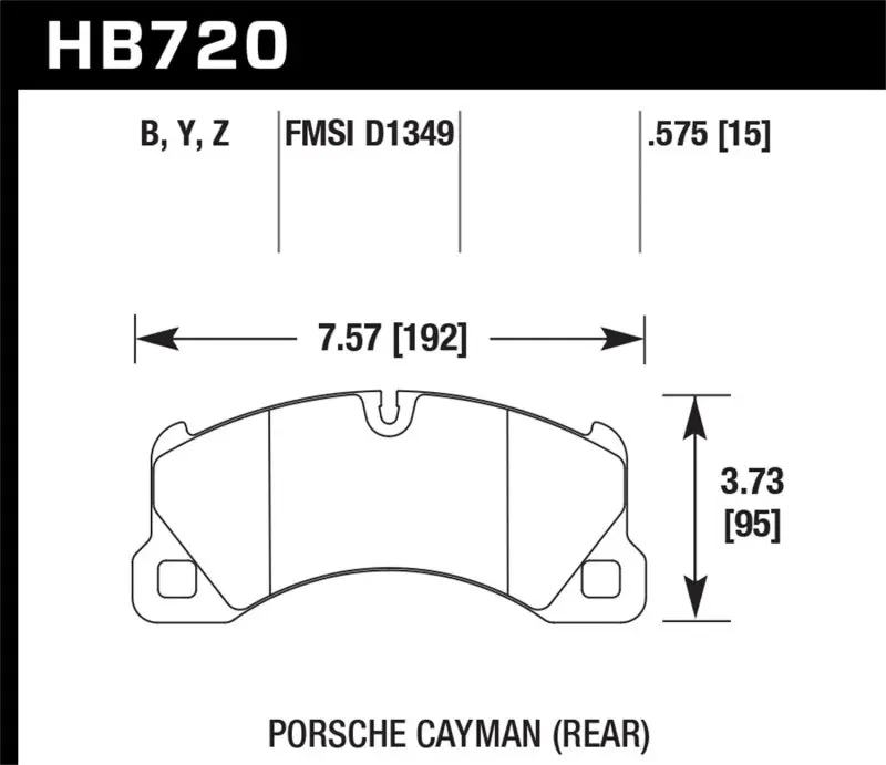 HAWK HAWKHB720Z.575 10-16 Porsche Panamera / 08-15 Porsche Cayenne Performance Ceramic Street Front Brake Pads №1