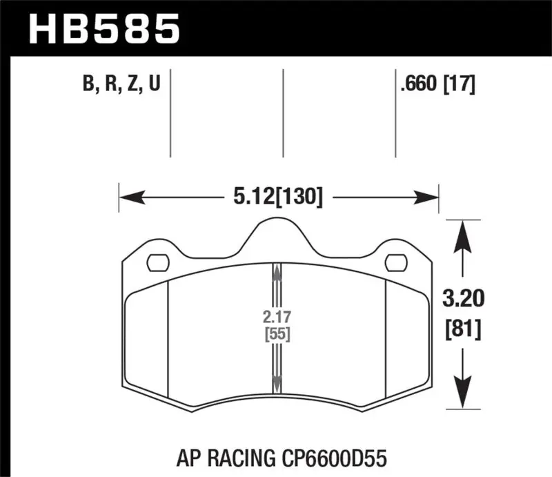 HAWK HAWKHB585B.660 12-14 McLaren MP4-12C HPS 5.0 Front Brake Pads №1