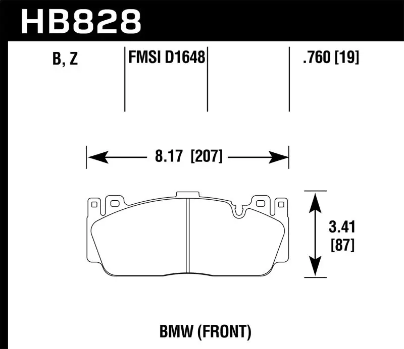 HAWK HAWKHB828B.760 12-17 BMW M6 / 14-17 BMW M6 Gran Coupe / 13-16 BMW M5 HPS 5.0 Front Brake Pads