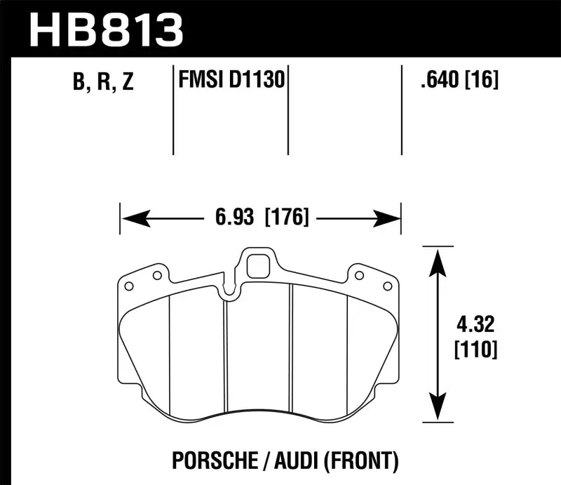 HAWK HAWKHB813B.640 13-15 Audi RS5 HPS 5.0 Front Brake Pads №3