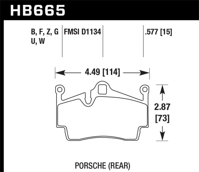 HAWK HAWKHB665B.577 13-16 Porsche 911 Rear HPS 5.0 Brake Pads №1