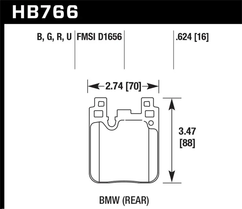 HAWK HAWKHB766N.624 14-20 BMW 2-Series / 12-18 BMW 3-Series HP+ Street Rear Brake Pads №1