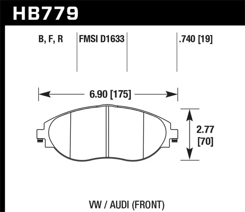 HAWK HAWKHB779F.740 15-16 Audi S3 HPS Street Front Brake Pads